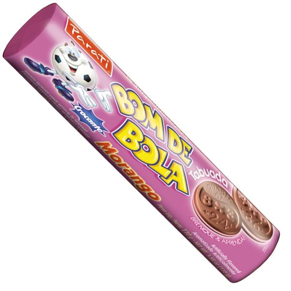 Parati Biscoito Recheado Bom de Bola Sabor Morango 110 gramas