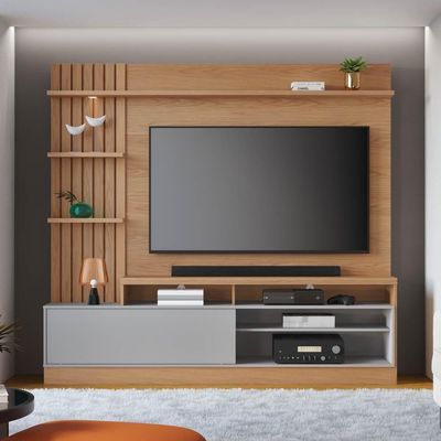 Estante Home Theater Para Até 65 Pol. Maceió Freijó-cinza Fosco - Colibri