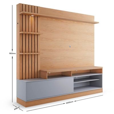 Estante Home Theater Para Até 65 Pol. Maceió Freijó-cinza Fosco - Colibri