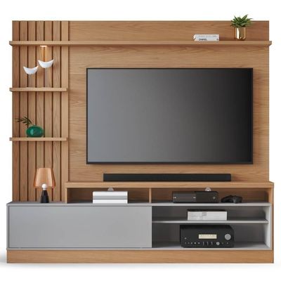 Estante Home Theater Para Até 65 Pol. Maceió Freijó-cinza Fosco - Colibri