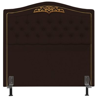 Cabeceira Cama Casal King 195cm Com Tachas Imperial J02 Sintético Marrom Escuro - Mpozenato