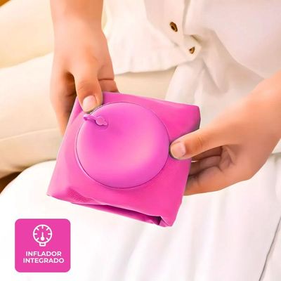 Travesseiro Almofada De Viagem Inflável E Portátil - Rosa