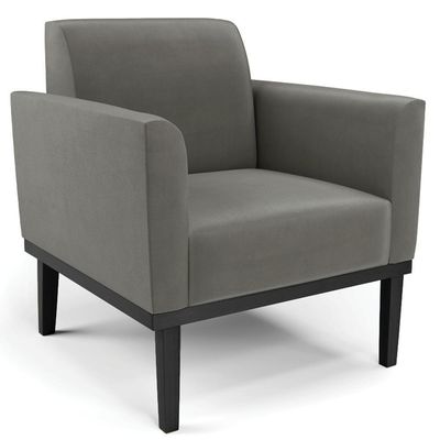 Sofá Namoradeira E 1 Poltrona Base Madeira Preto Maressa Suede Grafite - Ibiza