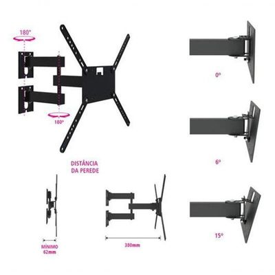 Suporte Para Tv Articulado 14-56 M3-pr Multivisão