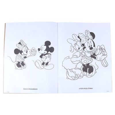 Livro Infantil Dcl com Giz Cera em 12 Cores para Colorir Personagens Minnie