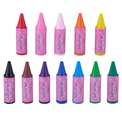 Livro Infantil Dcl com Giz Cera em 12 Cores para Colorir Personagens Minnie