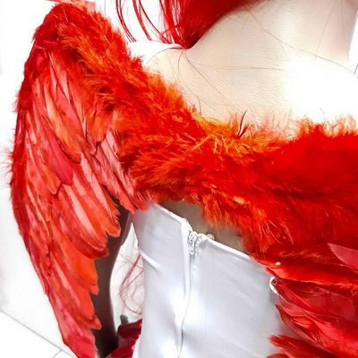Asa De Anjo Vermelha Infantil - 50cm
