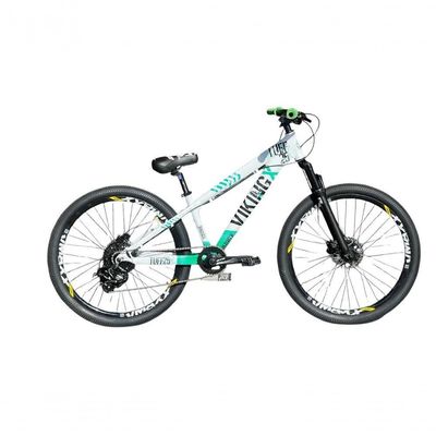 Bicicleta Viking Branco Verde Aro 26 Câmbio Shimano 1x8 Cassete Freio Hidraulico