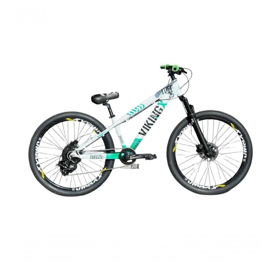 Bicicleta Viking Branco Verde Aro 26 Câmbio Shimano 1x8 Cassete