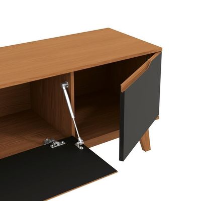 Rack Kappesberg 3 Portas Canela/Preto Fosco 180cm