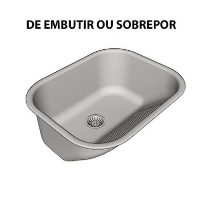 Tanque Lavanderia Lavar Roupa 30l Aço Inox Balcao Pia Com Valvula Sifao Limpeza Lavabo Casa