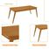 Mesa De Jantar Copper 180cm Madeira Tampo Canto Copo Moderna Naturale/ Capuccino