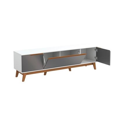Rack Kappesberg 3 Portas Branco/Chumbo 180cm