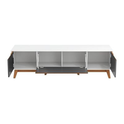 Rack Kappesberg 3 Portas Branco/Chumbo 180cm