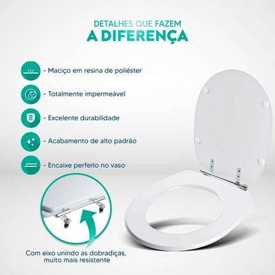 Tampa De Vaso Poliéster Decorada Borboleta Aspen Branco Para Louça Deca
