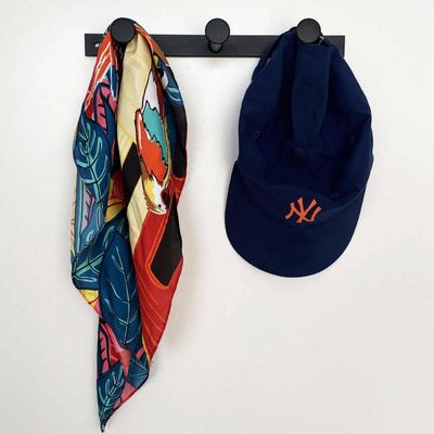 Kit 5 Cabideiros de Parede 3 Ganchos Multiusos Preto Provador Loja Roupas Bolsas Duler