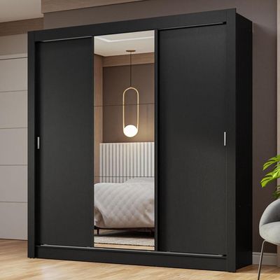 Guarda-roupa Casal 3 Portas De Correr Com Espelho Madesa