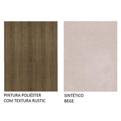 Conjunto Jantar Mesa Vidro 6 Cadeiras Rústico-Sintético Bege