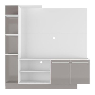 Estante+Painel Tv 55" E França Br2473 Branco/ Lacca Fumê