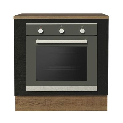 Balcão Forno Embutir 80x60cm Com Tampo Rustic/preto