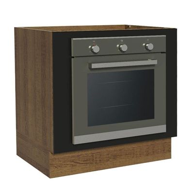 Balcão Forno Embutir 80x60cm Sem Tampo Rustic/preto