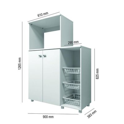 Armário Para Forno E Microondas Multimóveis 2 Portas Branco