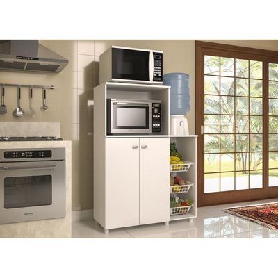Armário Para Forno E Microondas Multimóveis 2 Portas Branco