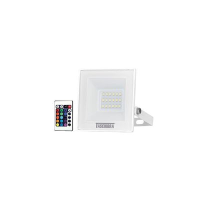 Refletor Taschibra Tr Led Slim Rgb 20w Branco Bivolt Rgb 15030035-01