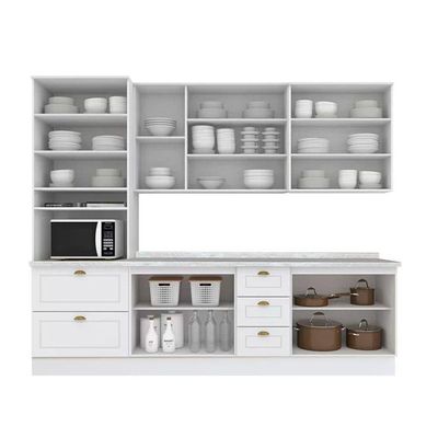 Cozinha Completa 7 Peças Americana 2 Aéreos 1 Paneleiro 2balcões 2 Complementos C5p45 Branco