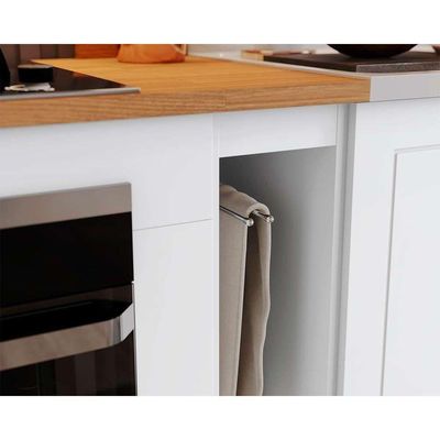 Cozinha Modulada Americana Completa 12 Peças 5aéreos+4balcões+3complementos Cz314 Cinza2 Aéreos + 1 Balcão + 1 Complemento