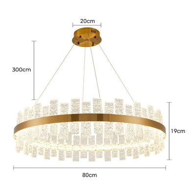Lustre Pendente Nordecor Lowy 2762 80cm Dourado Brilho Led Bivolt