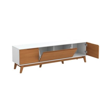 Rack Kappesberg 3 Portas Branco/Canela 180cm
