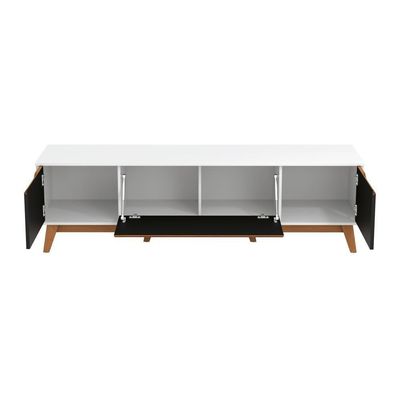 Rack Kappesberg 3 Portas Branco/Preto Fosco 180cm