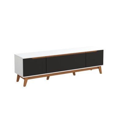 Rack Kappesberg 3 Portas Branco/Preto Fosco 180cm
