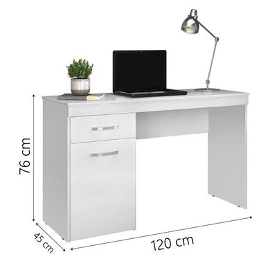 Escrivaninha Com 1 Porta 1 Gaveta Vitória New Branco Demóbile Branco