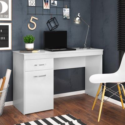 Escrivaninha Com 1 Porta 1 Gaveta Vitória New Branco Demóbile Branco