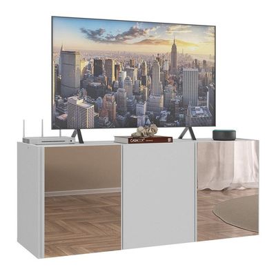 Rack Tv Até 32 Polegadas Suspenso Com Espelhos Mp1077 Branco Branco