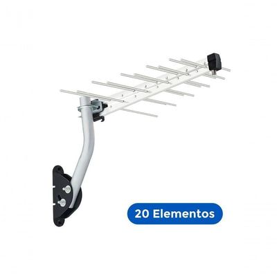 Antena Externa Aquario Log Para Tv 20 Elementos - Lu-20 Plus