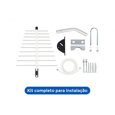 Antena Externa Aquario Log Para Tv 20 Elementos - Lu-20 Plus
