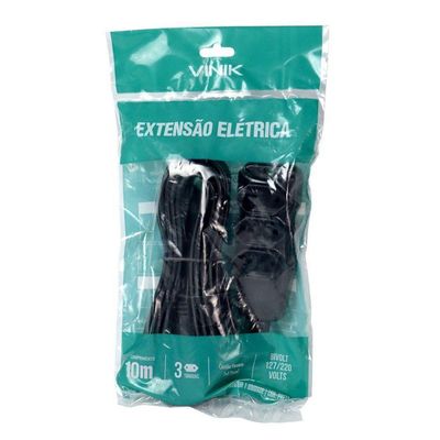 Extensão Elétrica 3 Tomadas Pl 2x0,75 10m Preta