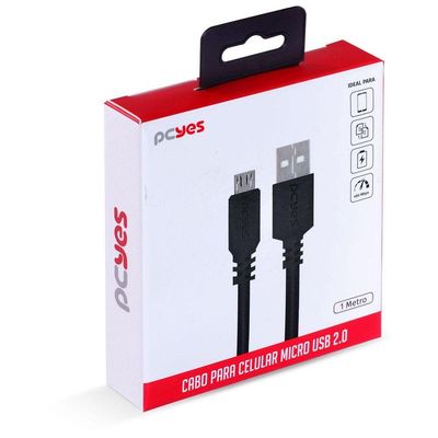 Cabo Micro Usb Para Usb A 2.0 1m Preto - Pmuap-1