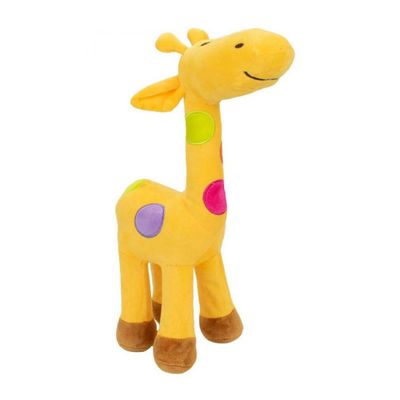 Pelúcia Girafa Amarela Com Pintas Coloridas 34 cm