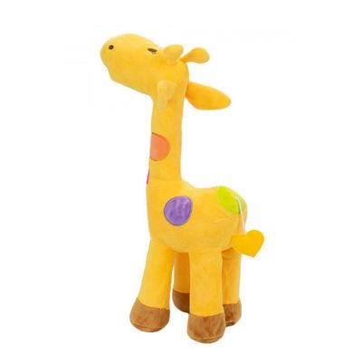 Pelúcia Girafa Amarela Com Pintas Coloridas 34 cm