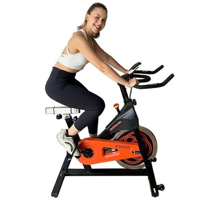 Bicicleta Spinning Athletic Advanced 2100BS - Volante 18kg, 125kg Suportados - Treino de Alta Intensidade em Casa