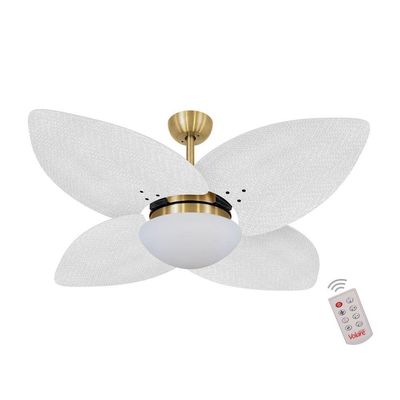 Ventilador De Teto Dourado 4 Pás Branco 220v C/ Controle 220V