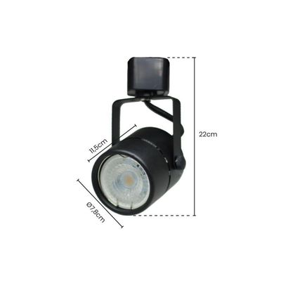 Spot Usual Para Trilho Dicroica Preto
