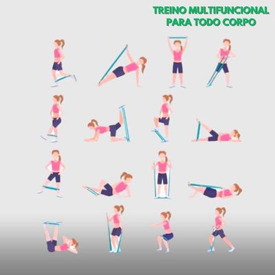 Kit Elástico Extensor Para Exercicio E Conjunto 5 Faixa Elastica Thera Band Treino Em Casa Ginastica Fisioterapia