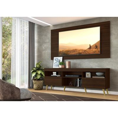 Rack Com Painel E Suporte Tv 65" Retrô Multimóveis V3134