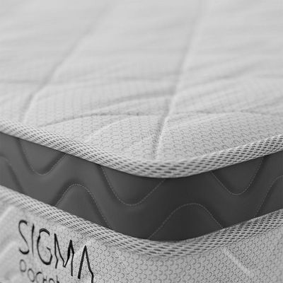 Colchão Solteiro Sigma Molas Ensacadas (22x78x188) Branco e Cinza