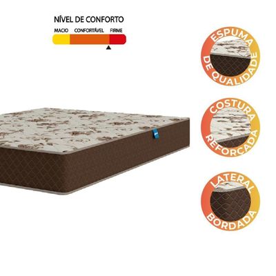Colchão Casal Espuma D33 Marquês 138x188x19cm Marrom Umaflex